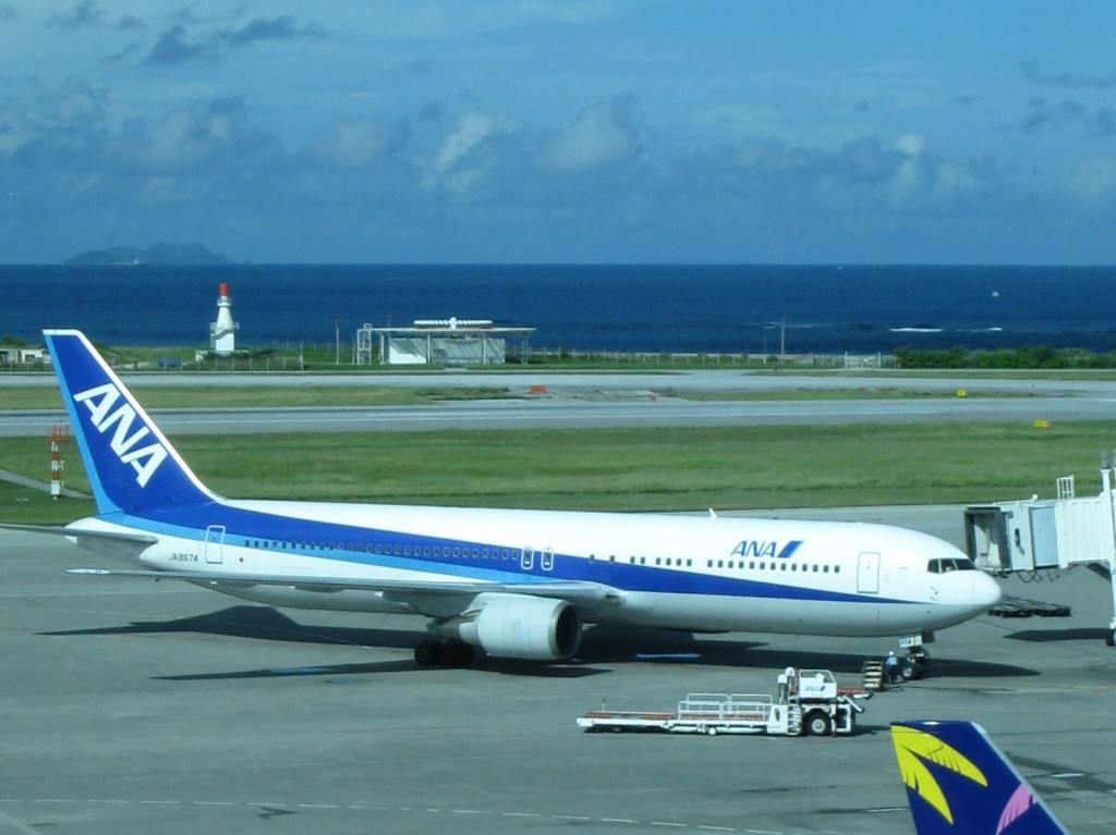 ANA plane in NAHA airport, Okinawa Main Island