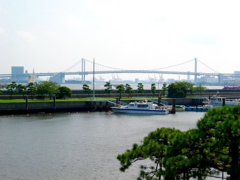 Rainbow Bridge view from the Tidal dock in the Hama Rikyu garden