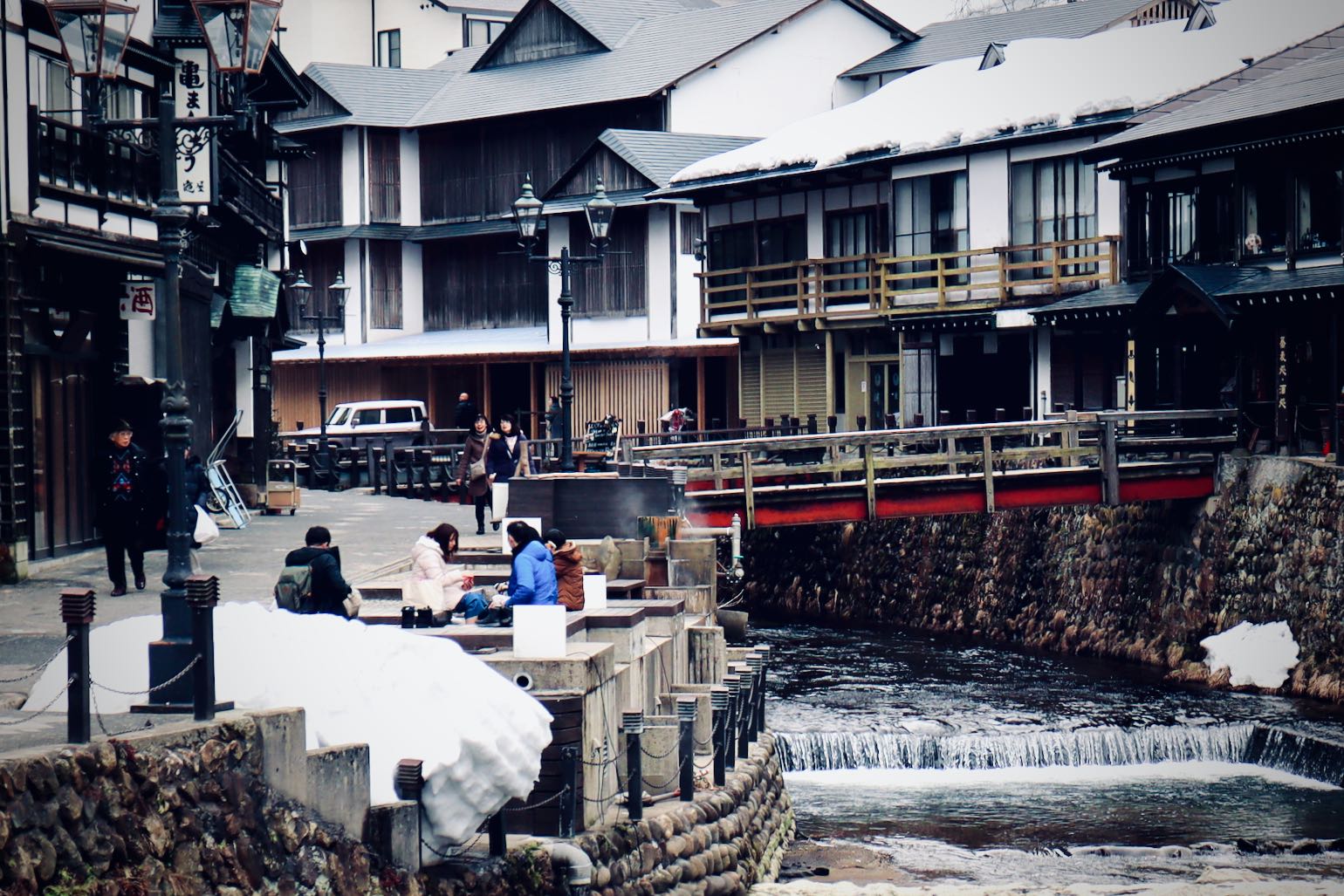 Ginzan Onsen - Fujiya ryokan in the background